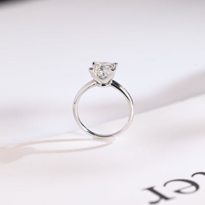 2.5 CT Princess Cut Solitaire Moissanite Engagement Ring