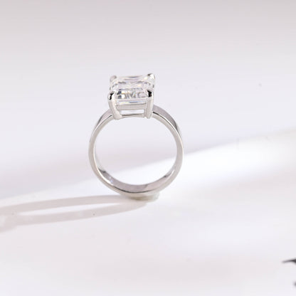 4.5 CT Emerald Cut Solitaire Moissanite Engagement Ring