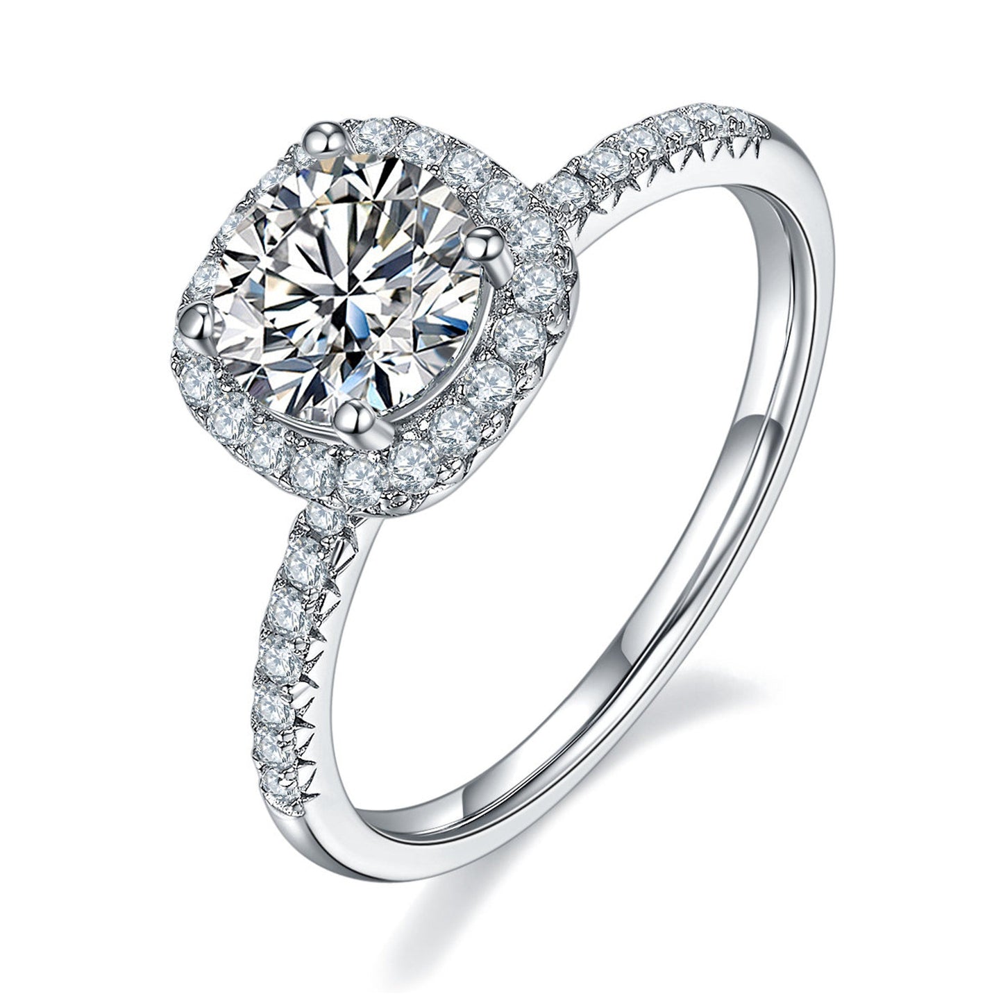 Stephanie- 2.0 CT Round Pave Moissanite Ring