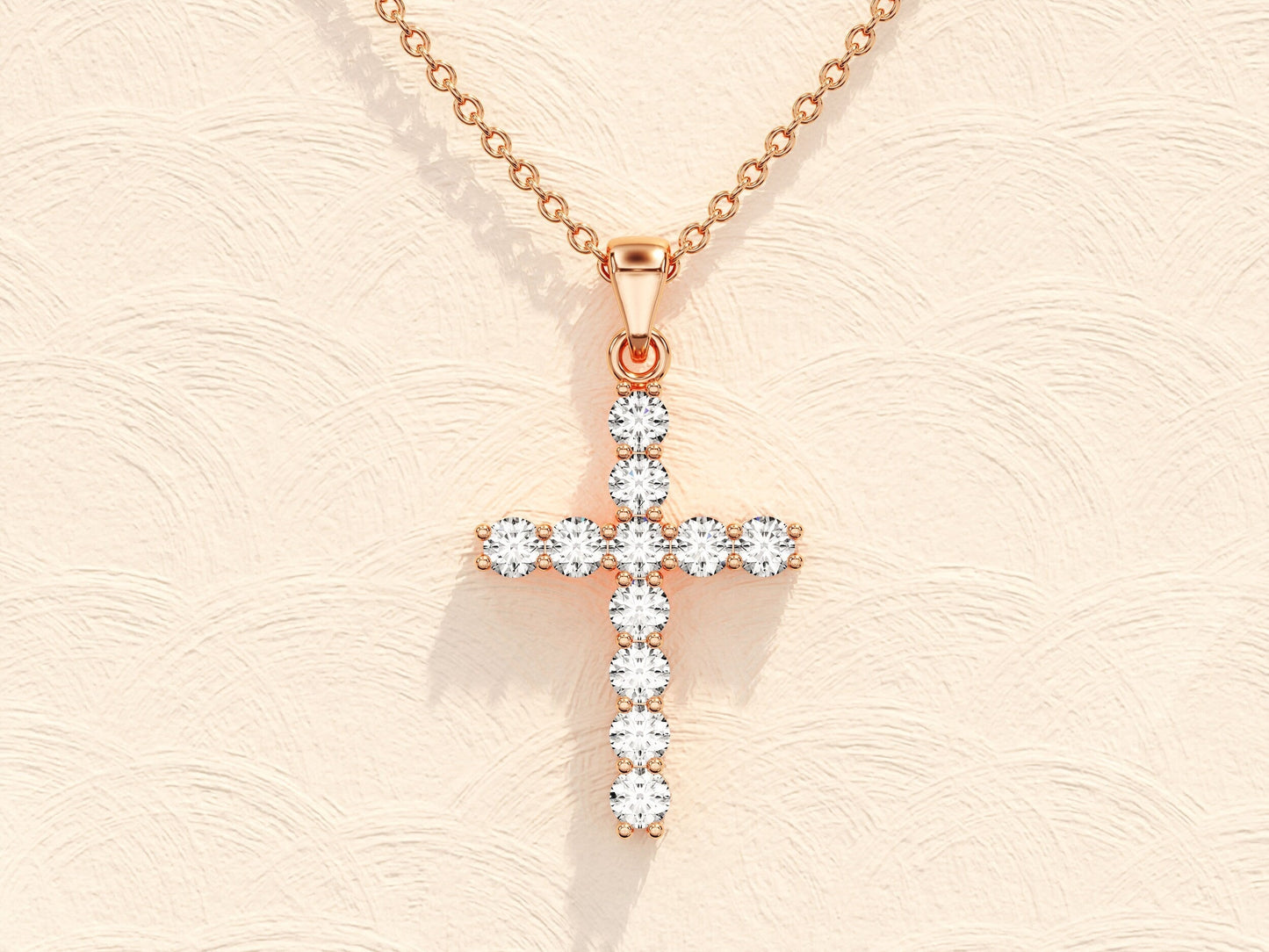 Luna - 0.24 TCW Round Cross Moissanite Necklace