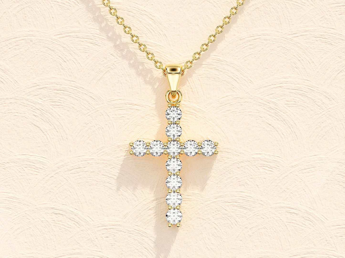 Amara - 0.22 TCW Round Cross Moissanite Necklace