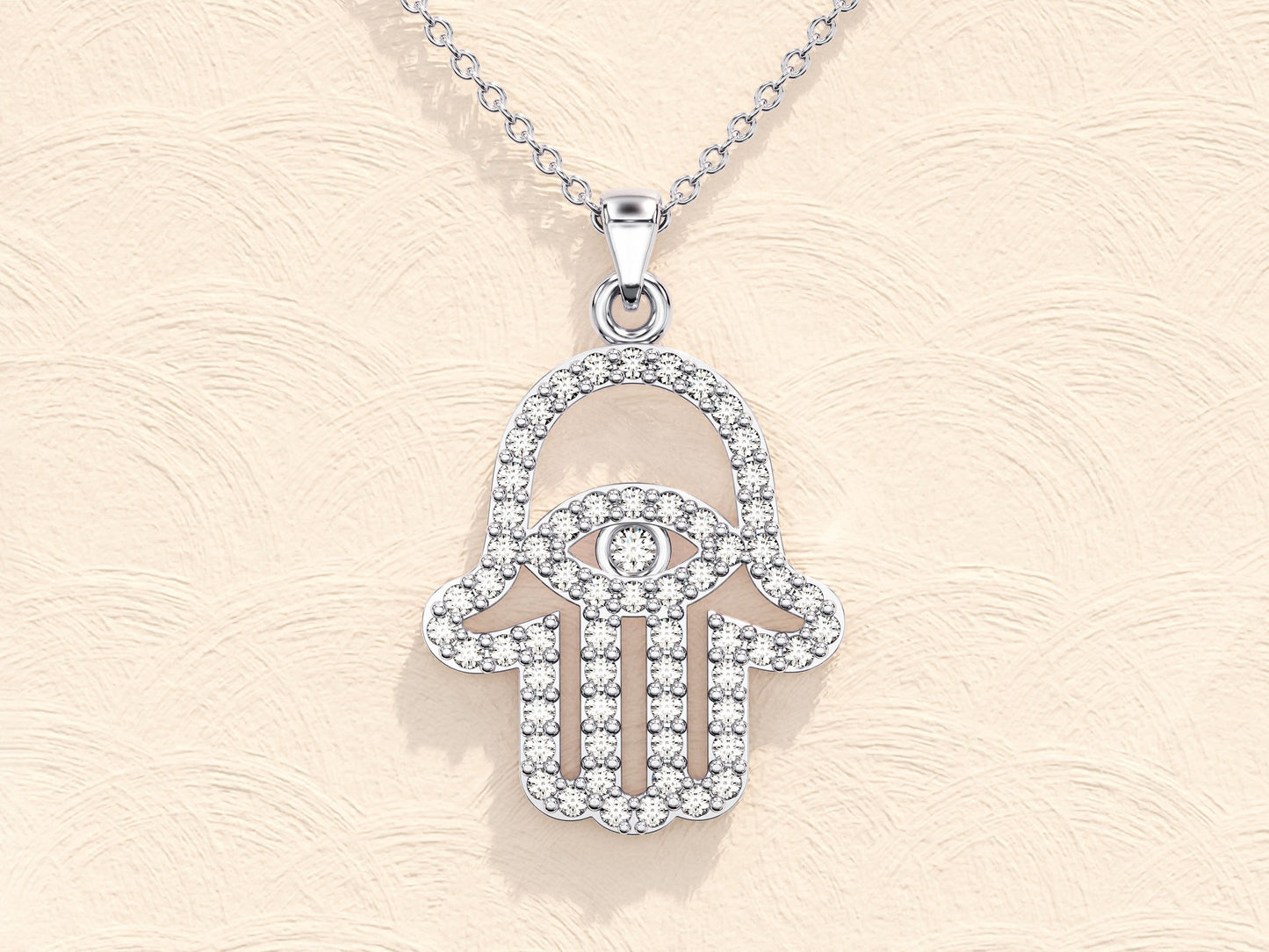 Stella - 0.31 TCW Round Evil Eye Moissanite Necklace