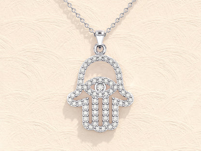 Stella - 0.31 TCW Round Evil Eye Moissanite Necklace