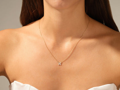 Ivy - 0.40 TCW Marquise Clover Moissanite Necklace