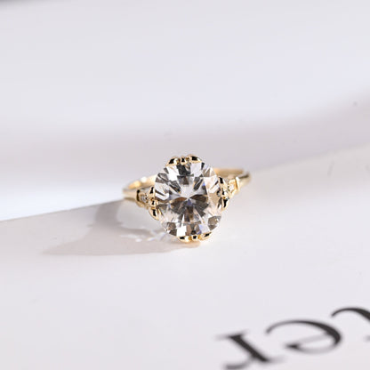 5.0 CT Cushion Cut Vintage Style Moissanite Engagement Ring